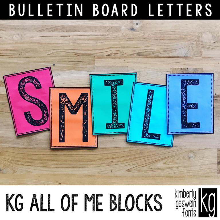 KG All of Me Blocks Bulletin Board Letters Kimberly Geswein Fonts