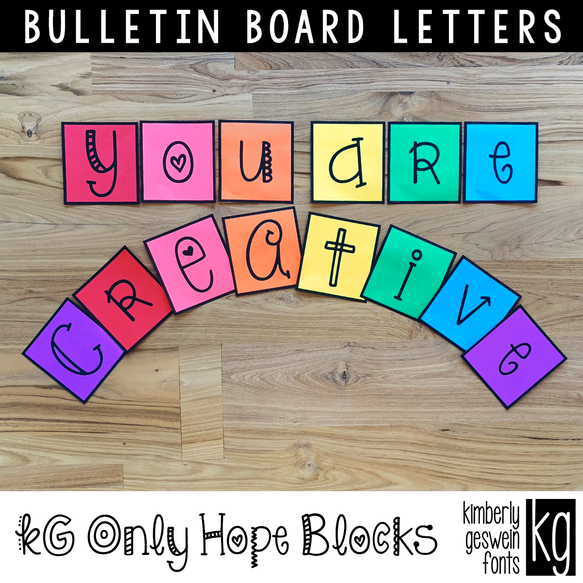 KG Only Hope Blocks Bulletin Board Letters Kimberly Geswein Fonts