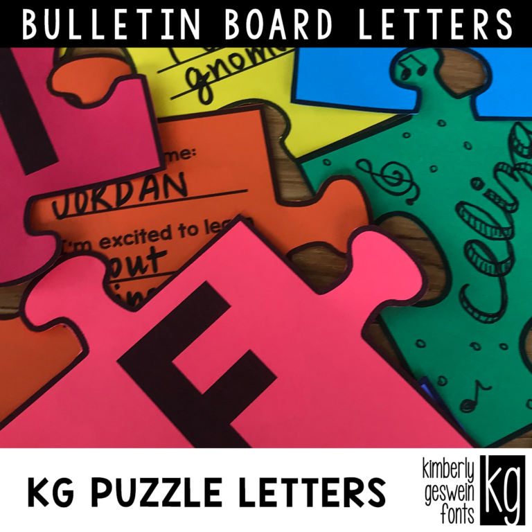 KG Puzzle Letters Bulletin Board Letters - Kimberly Geswein Fonts