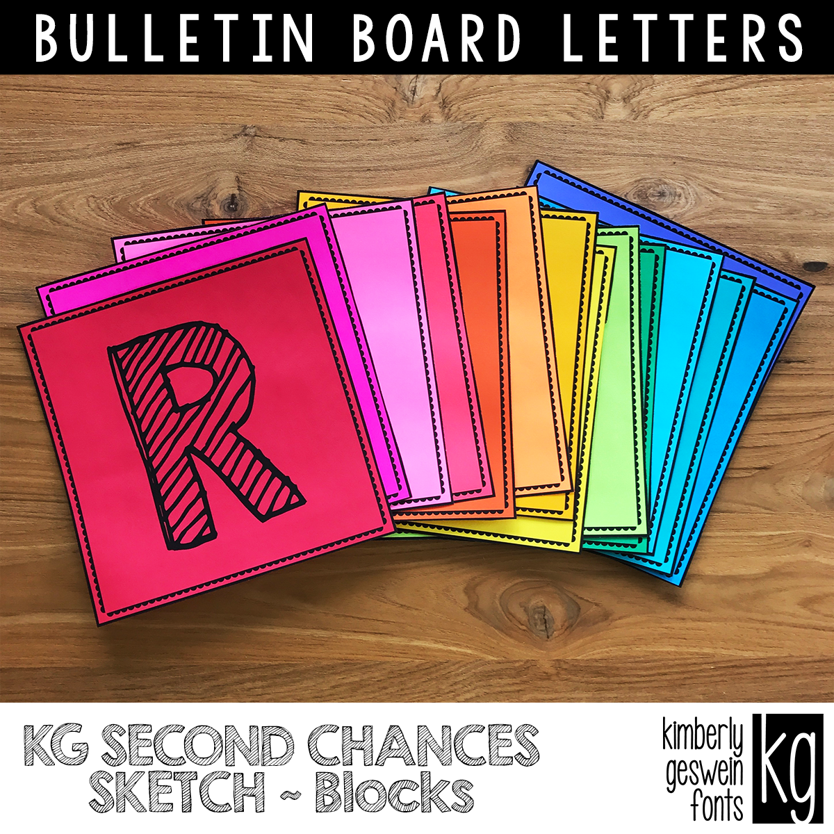 KG Second Chances Sketch Blocks Bulletin Board Letters Kimberly